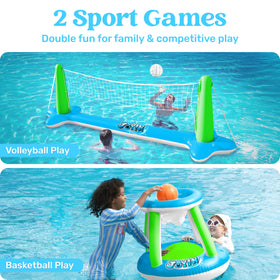 JOYIN inflatable basketball hoop set boosts competitive pool fun