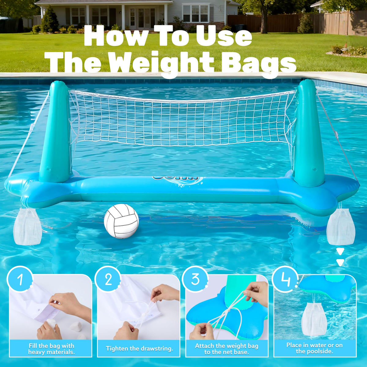 JOYIN inflatable basketball included for friendly pool competition