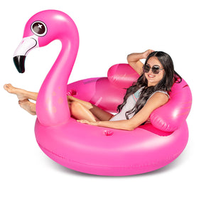 JOYIN inflatable flamingo tube for pool fun with wide, relaxing diameter.