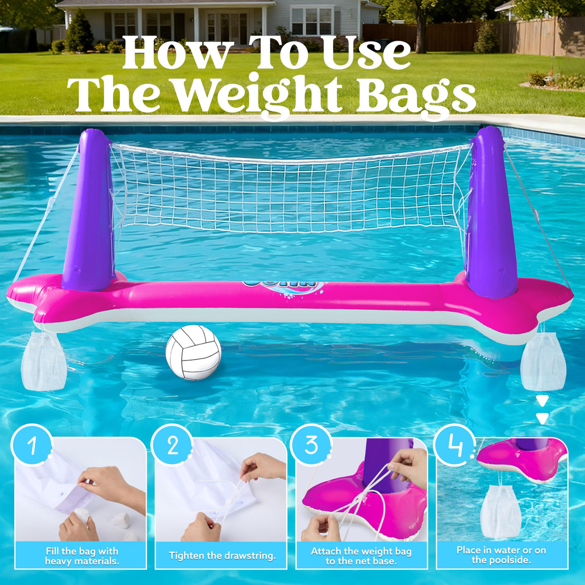 JOYIN inflatable basketball hoop and ball for pool play