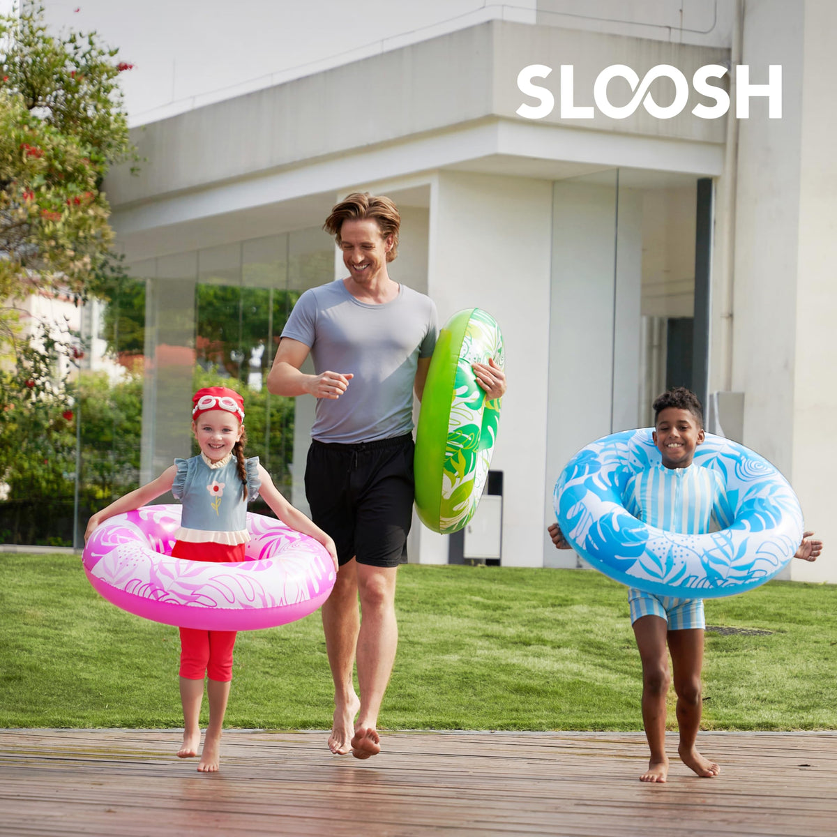 JOYIN inflatable pool floats with thicker vinyl for quick setup and easy storage.