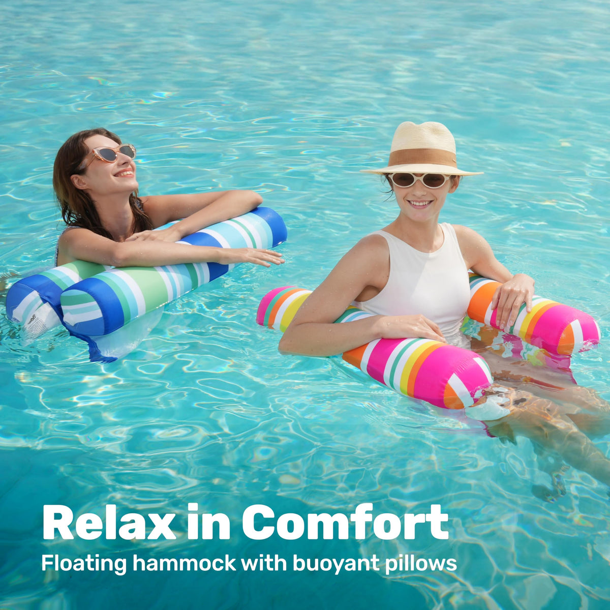 JOYIN inflatable blue pool hammock for easy relaxation