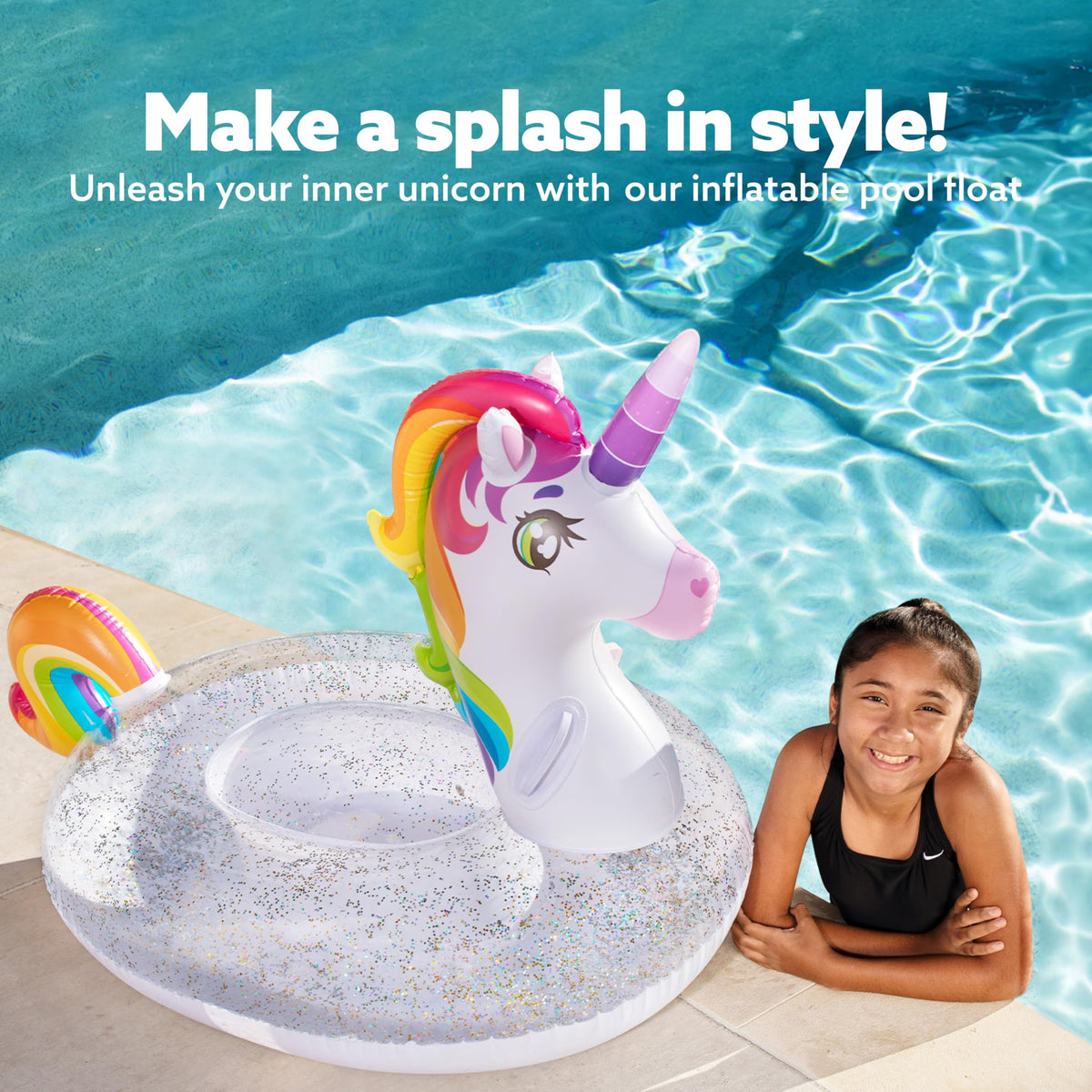 JOYIN inflatable unicorn lounge for relaxing time on sunny days
