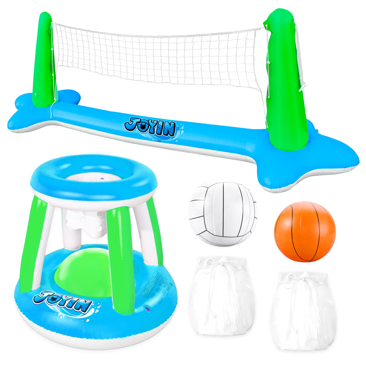 JOYIN inflatable volleyball court for poolside games with family and friends