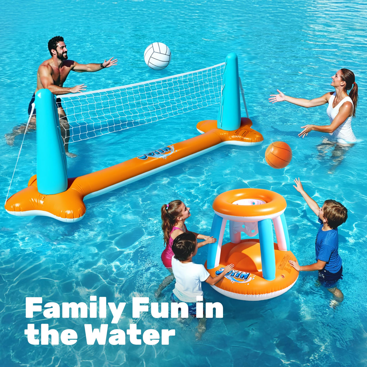 JOYIN inflatable volleyball for immediate play in the water