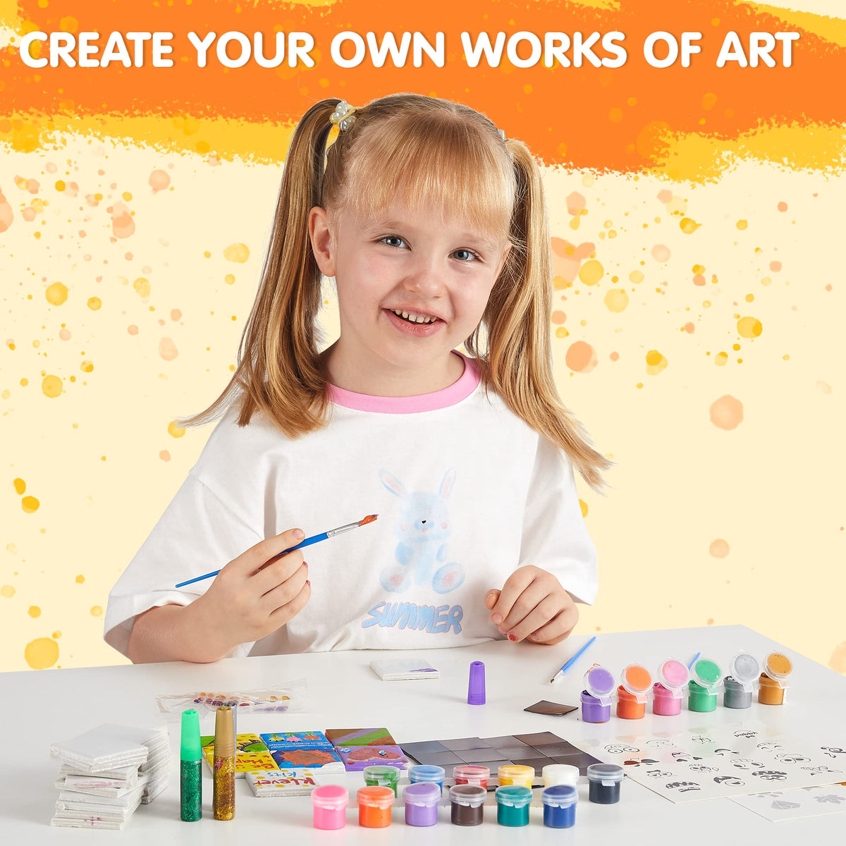 JOYIN instruction booklet and sponges support easy painting sessions.