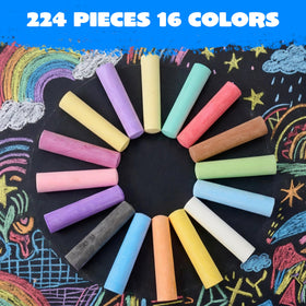 JOYIN jumbo chalk sticks in 8 vibrant colors for bold sidewalk drawings.