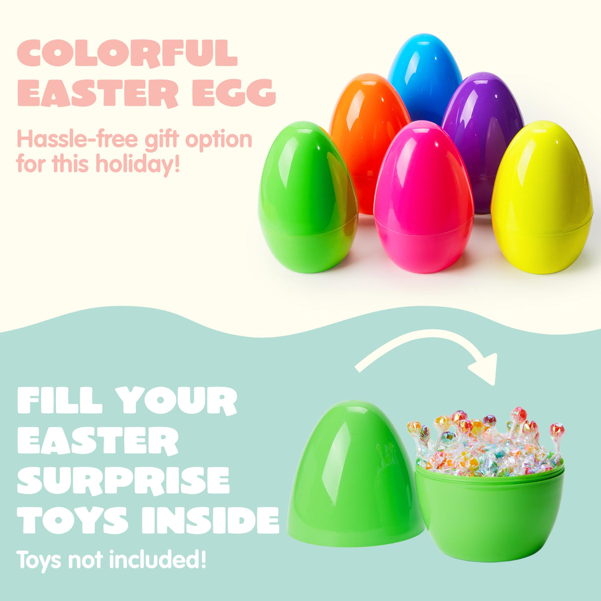 JOYIN jumbo blue Easter egg fillable, durable plastic for reuse.