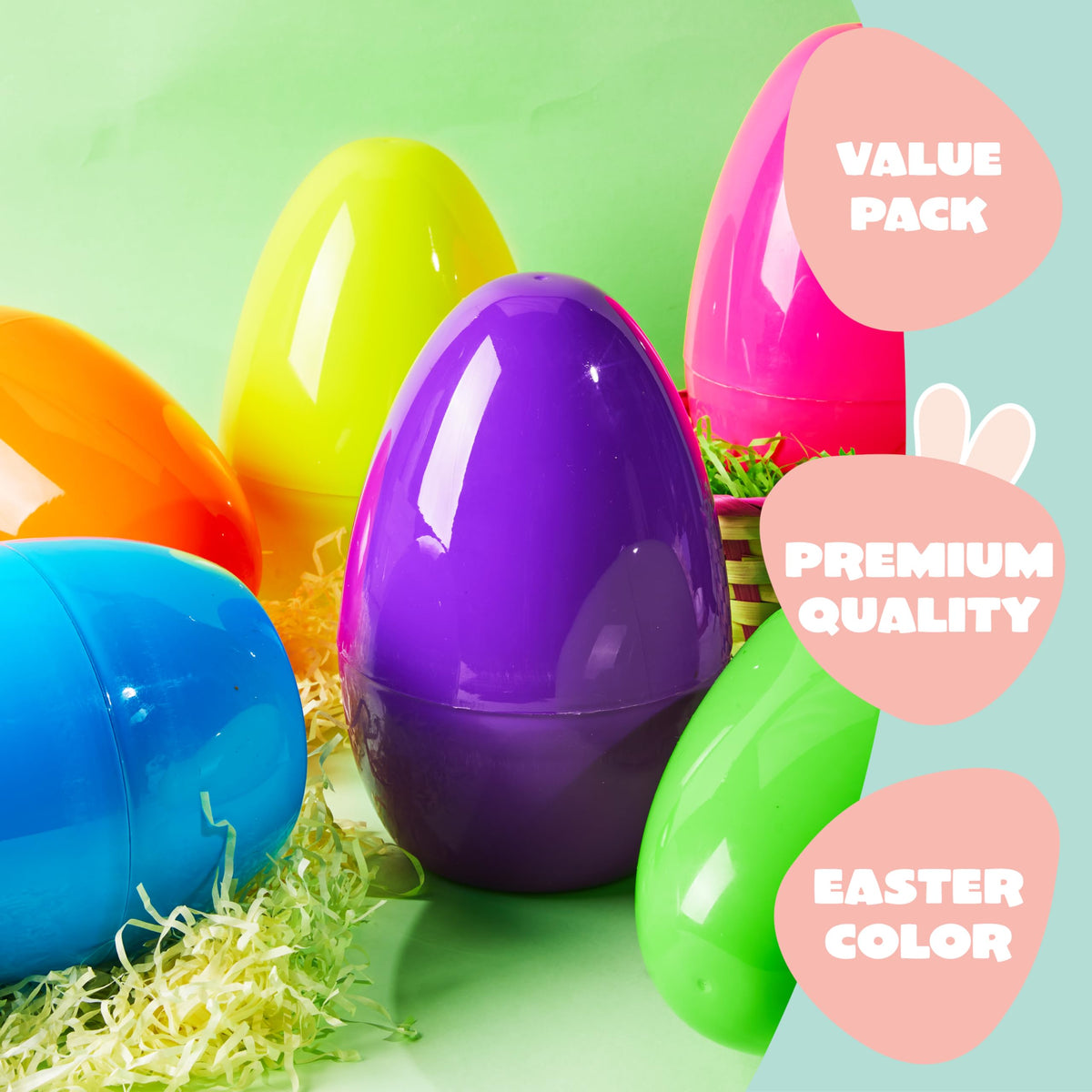 JOYIN jumbo green Easter egg fillable, spacious interior for surprises.