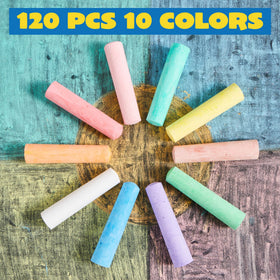 JOYIN jumbo chalk sticks with 10 colors for bright driveway drawings