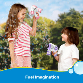 JOYIN kid-friendly bubble guns are easy for kids and adults.