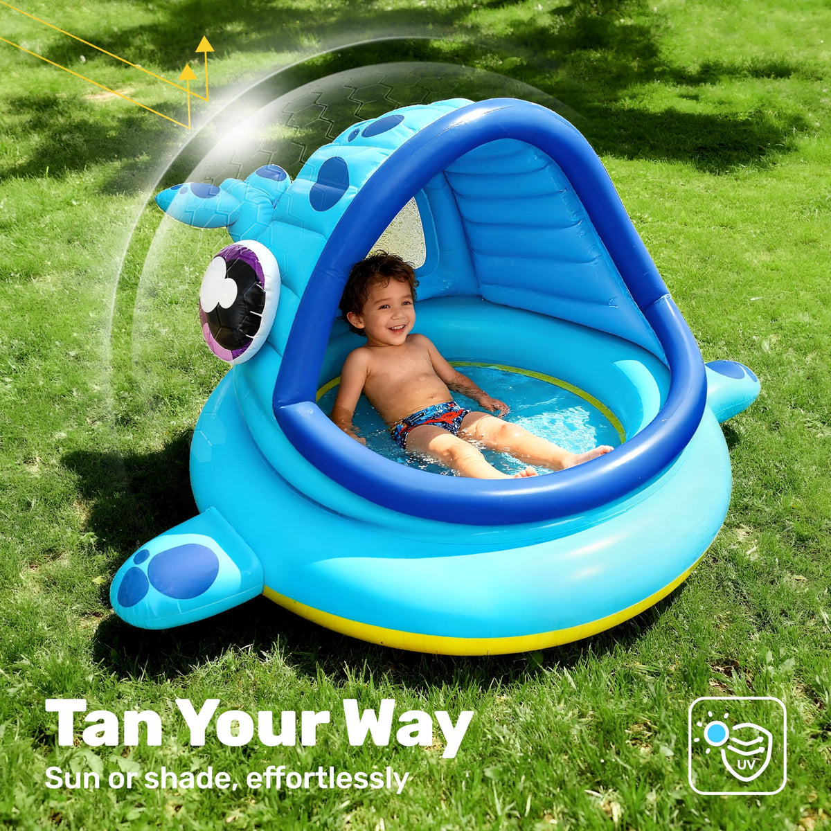 JOYIN kiddie pool padded bottom offers soft comfort during splash time