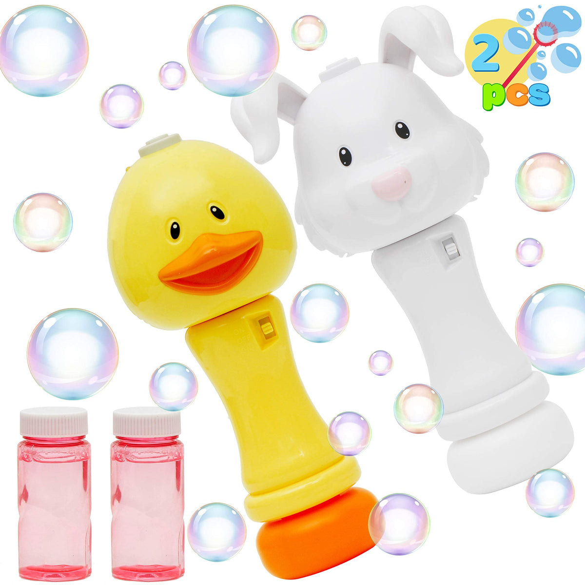 JOYIN kids enjoy outdoor bubble fun with duck bunny wands
