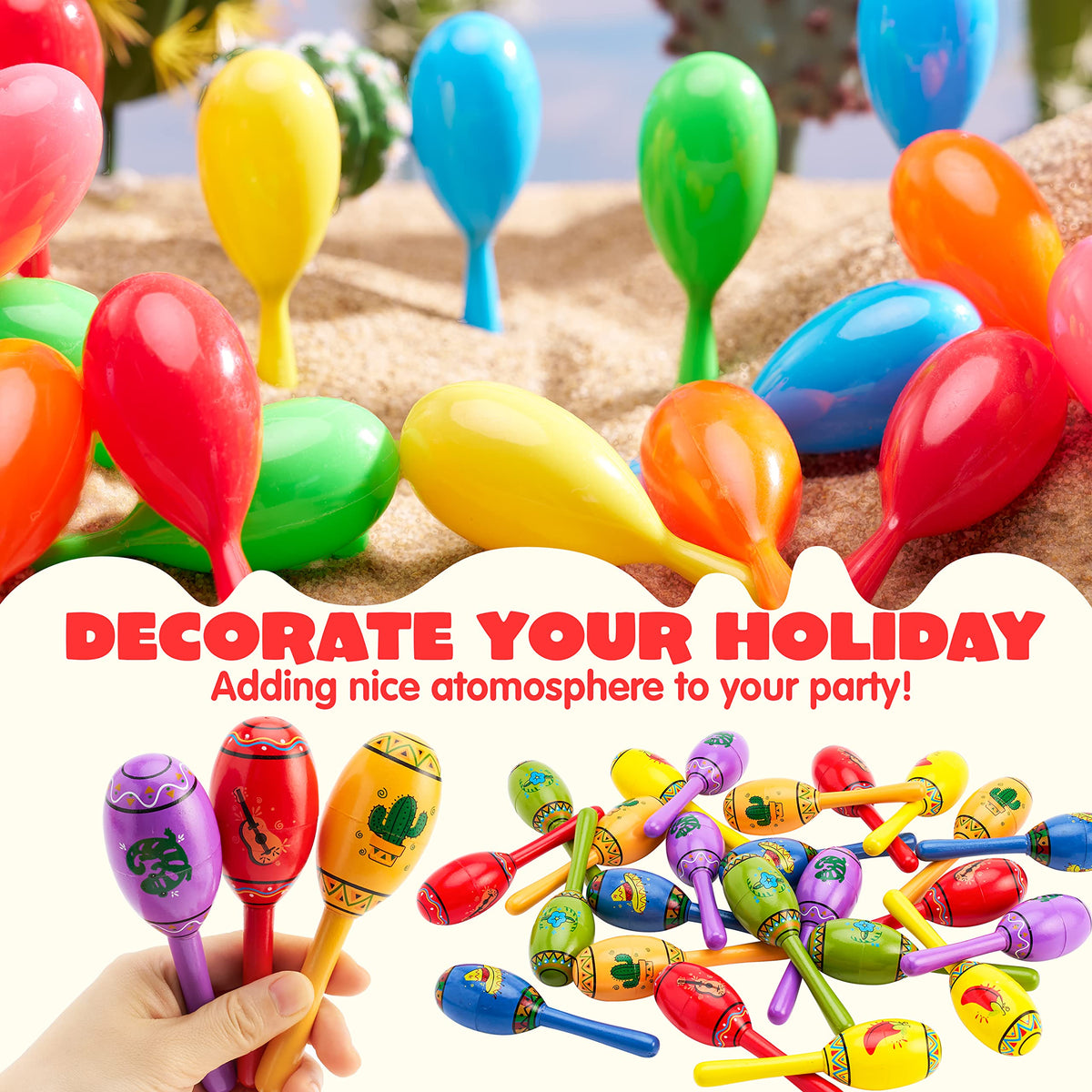 JOYIN kids using maracas at a party for energetic, interactive musical play.