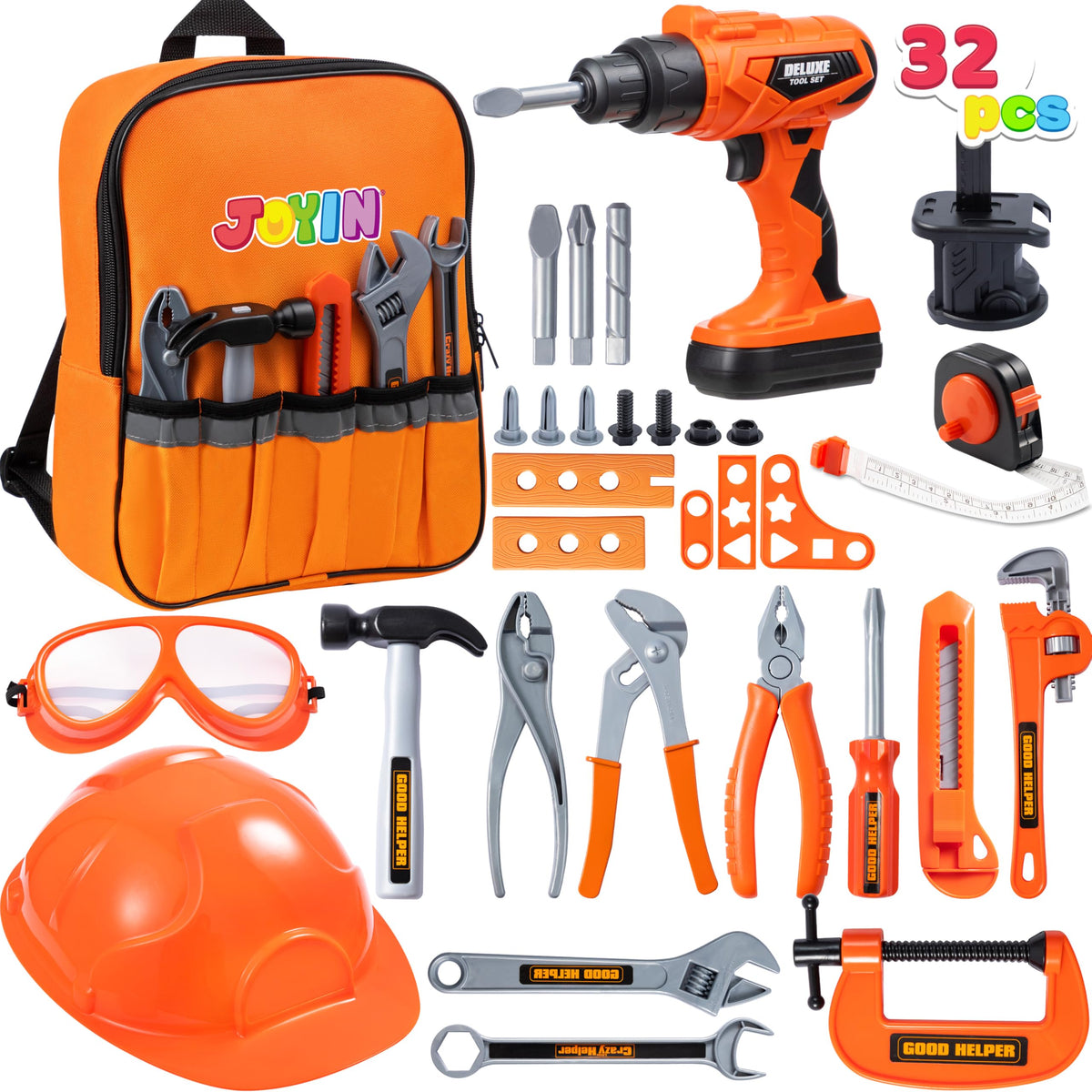 JOYIN kids tool set backpack for role play and motor skills development.