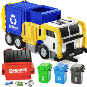 JOYIN large friction-powered garbage truck with front dumper for interactive pretend play.
