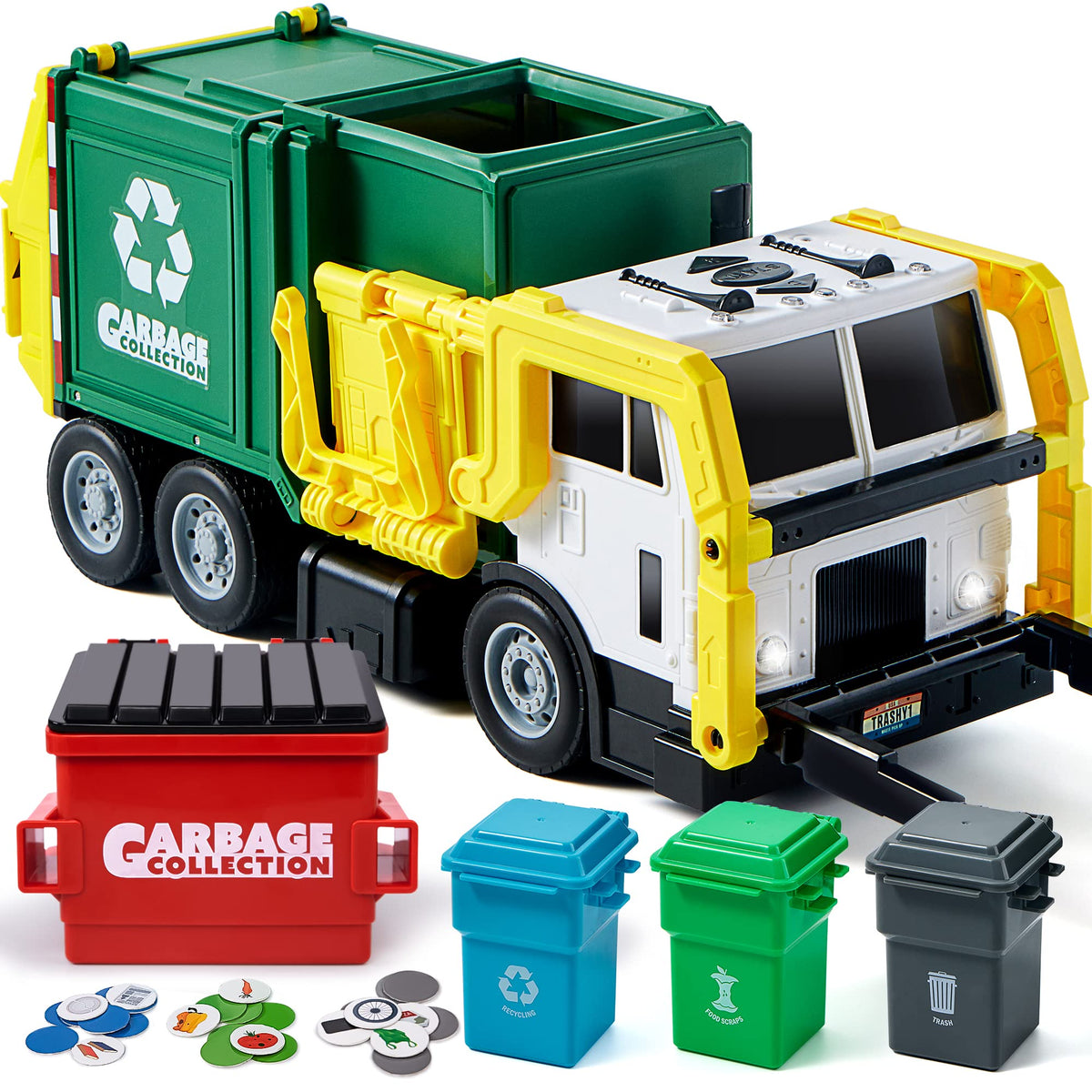 JOYIN large friction powered garbage truck with front dumper for imaginative play