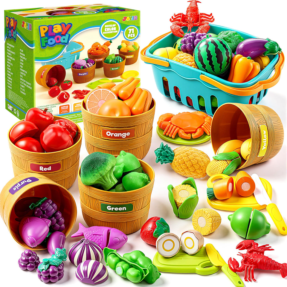 JOYIN cutting-board play food set inspires imaginative cooking play