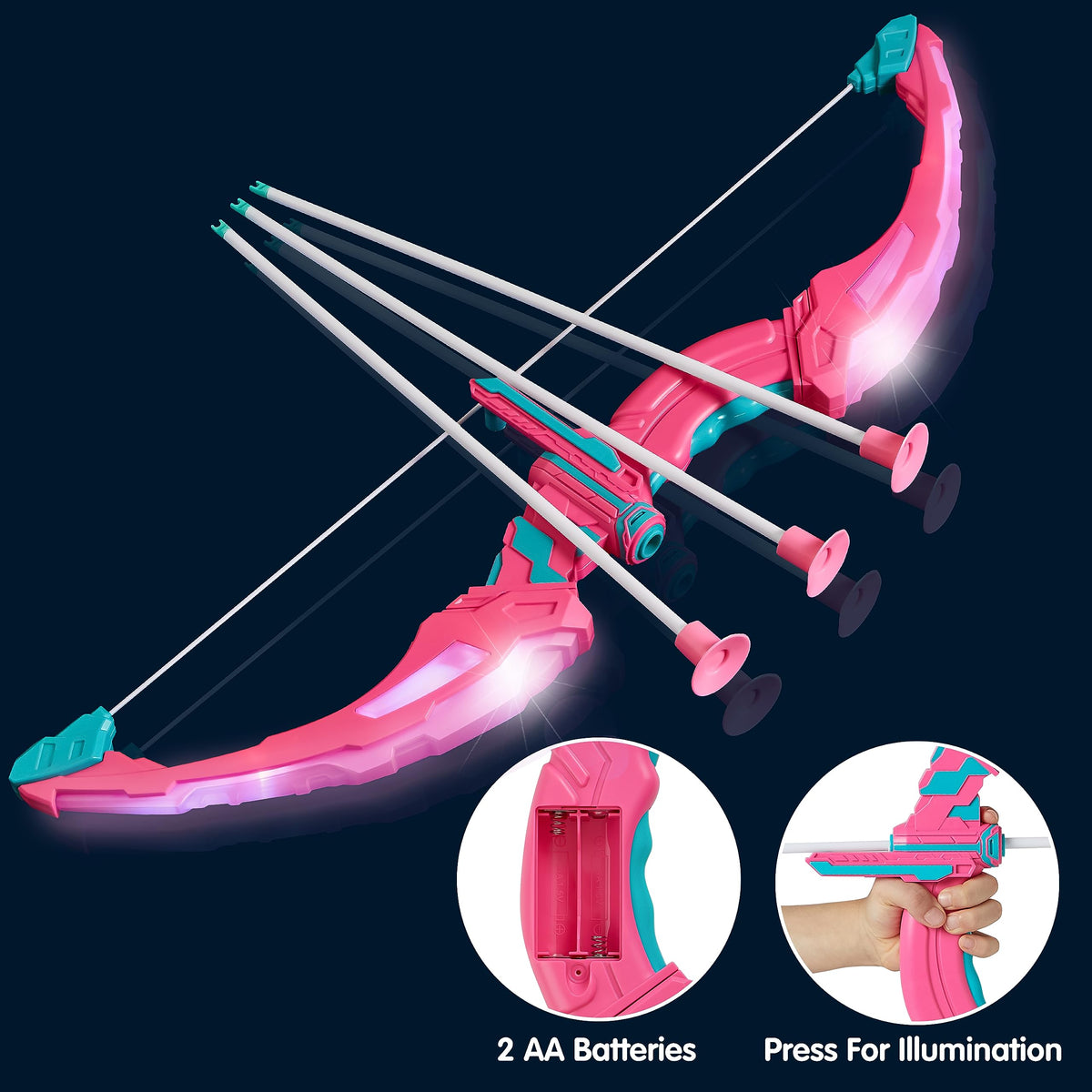 JOYIN LED light-up bow adds magical sparkle for nighttime play.