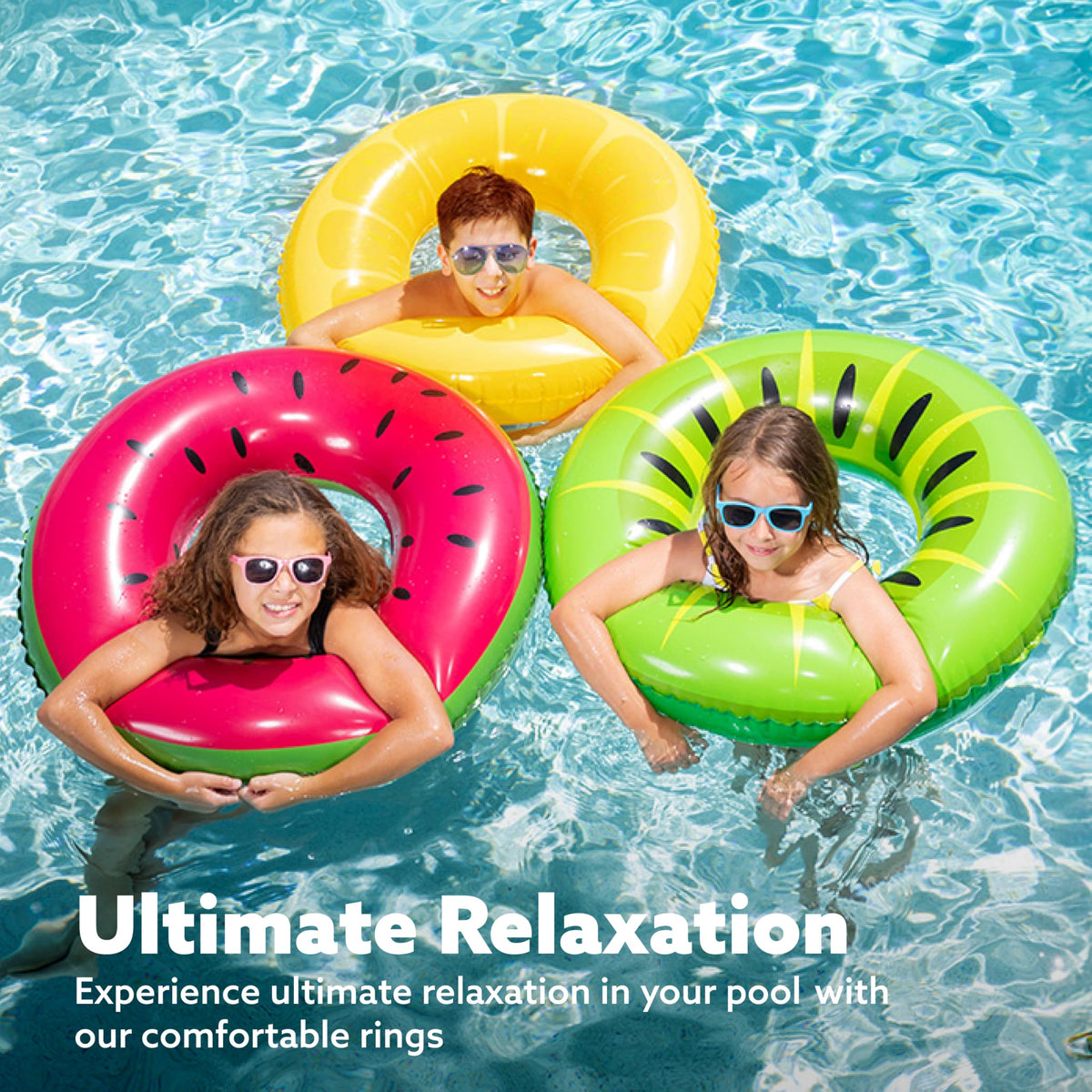 JOYIN Lemon Ring inflatable swim tube delivers bright vibes for beach days and pool games.