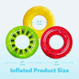 JOYIN Lemon Ring shows inflated size of 32 inches for teen and adult use.