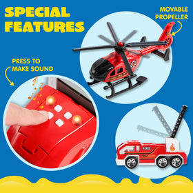JOYIN lifting fire truck with movable parts for interactive rescues