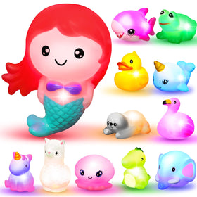 JOYIN light-up bath toy mermaid collection with color-changing play.