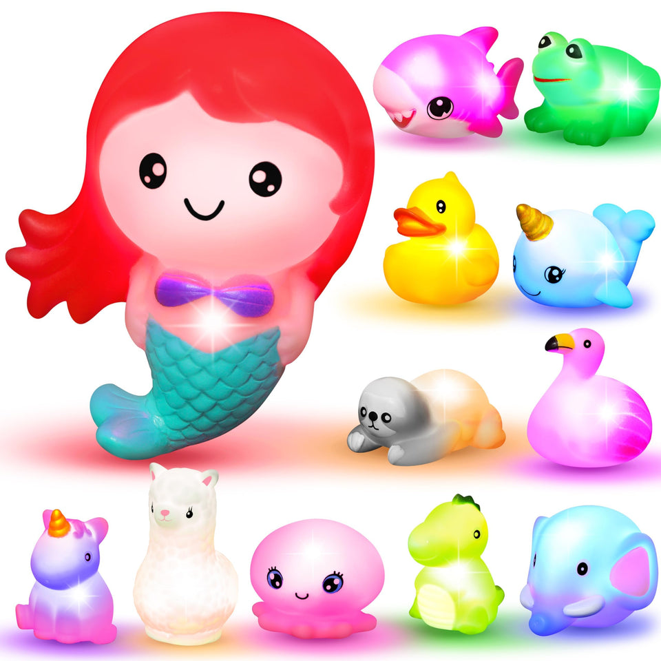 JOYIN light-up bath toy mermaid collection with color-changing play.