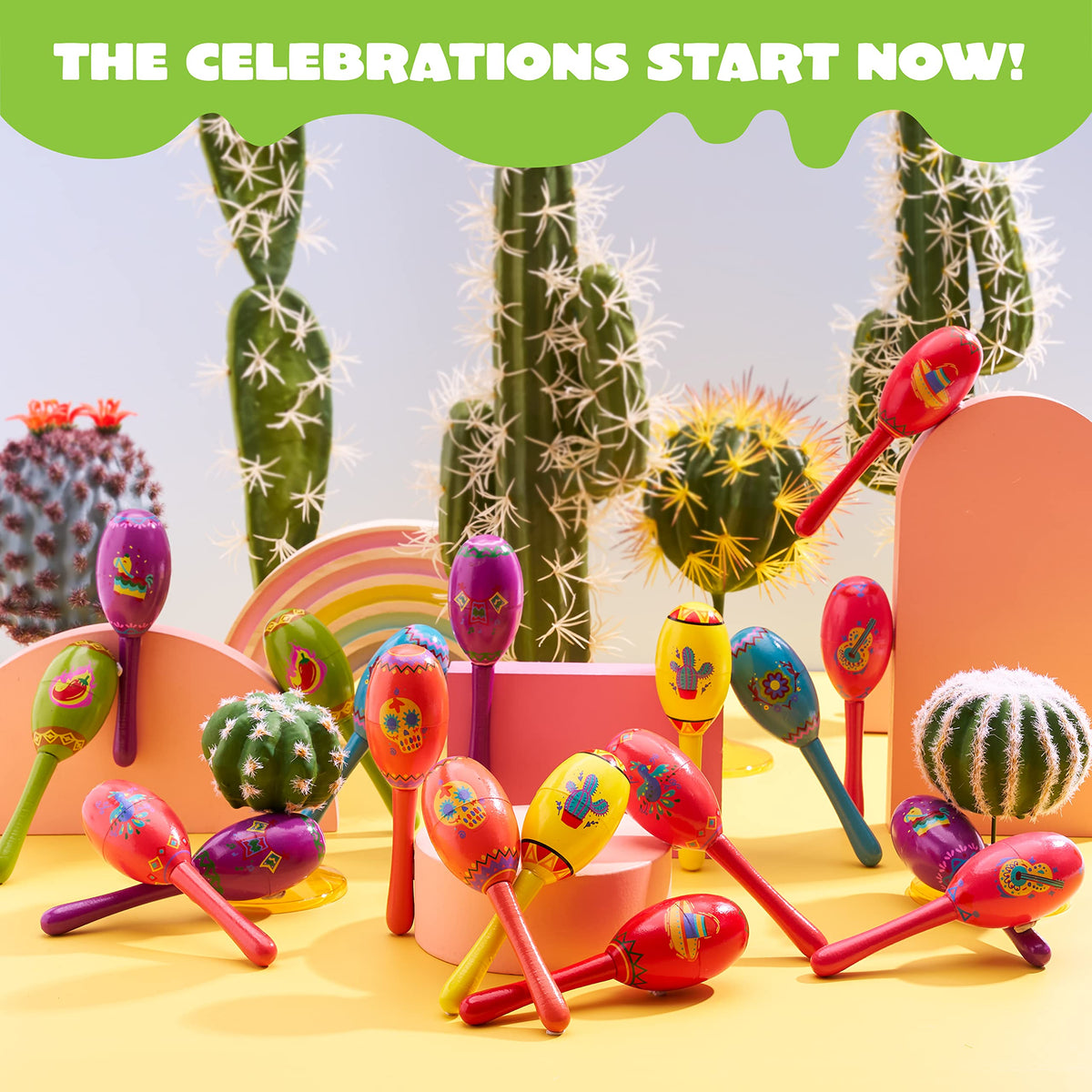 JOYIN luau photo props maracas enhance tropical-themed events with playful rhythm and smiles.