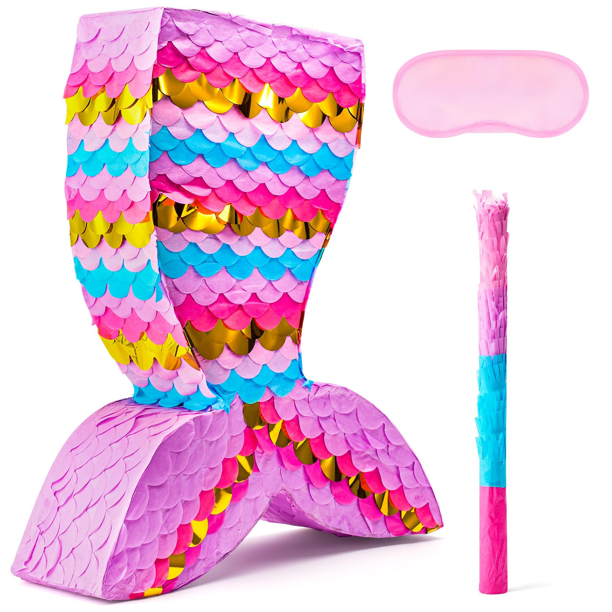 JOYIN Mermaid Tail Pinata exterior design adds festive color to parties.