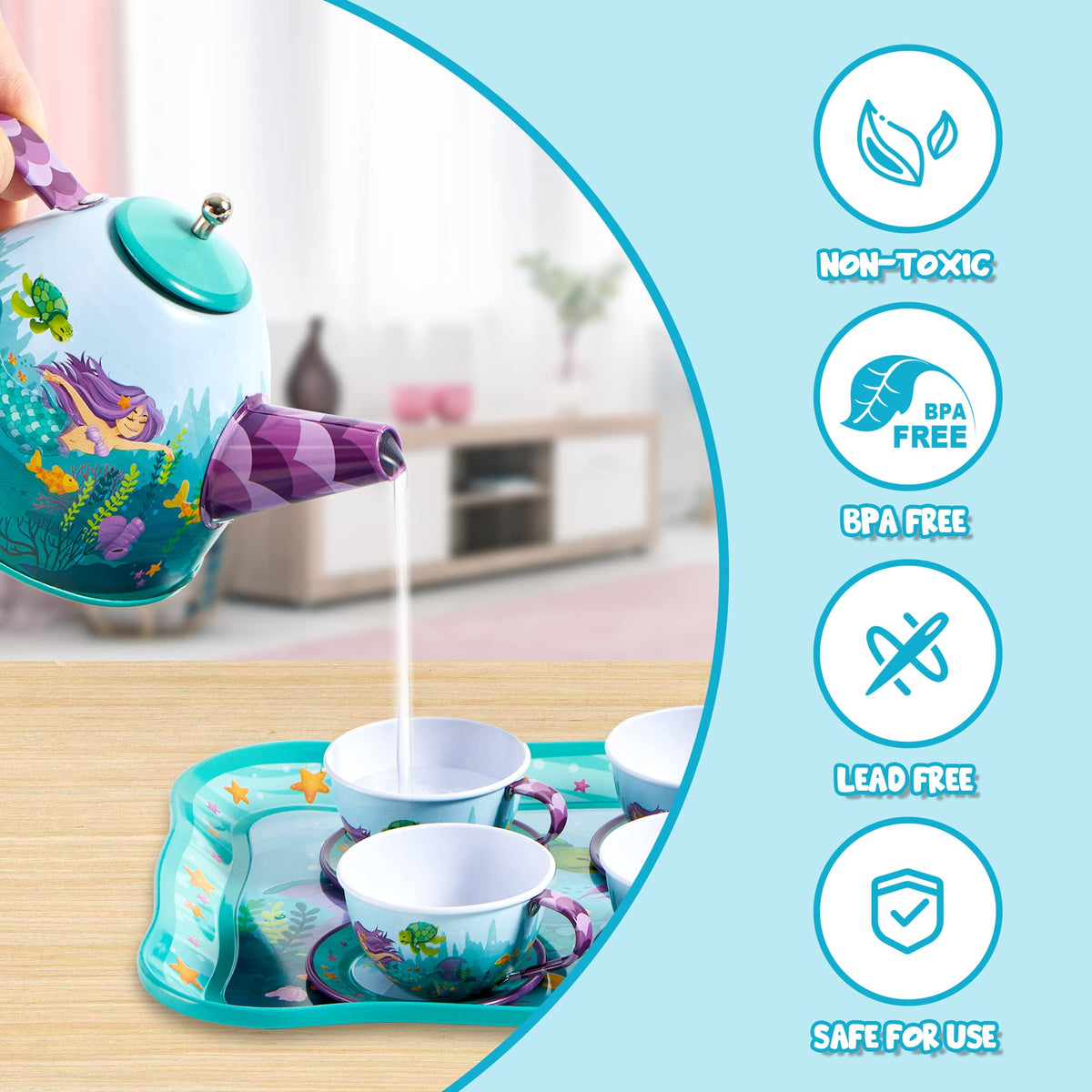 JOYIN mermaid carrying case keeps everything organized and portable