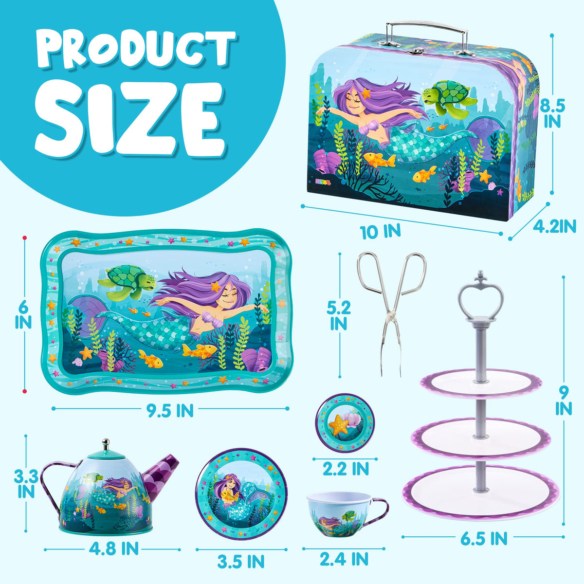 JOYIN mermaid tea set complete image suggests versatile pretend play