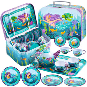 JOYIN Mermaid Tea Set teapot for imaginative play and pretend tea time.