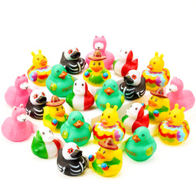 JOYIN Mexican Fiesta rubber duck with maraca design for festive decor.