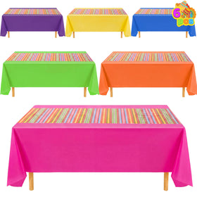 JOYIN Mexican Fiesta striped tablecloth, ideal for Cinco de Mayo celebrations.