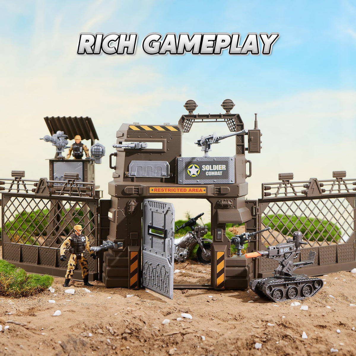 JOYIN military base motorcycle: fast scout vehicle for quick maneuvers.
