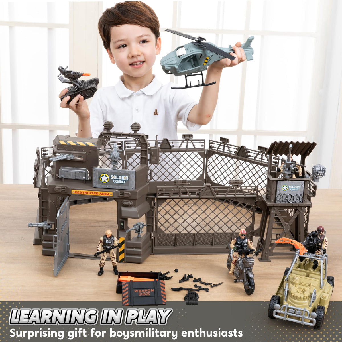 JOYIN military base soldier figures: poseable troops enhance team-based play.