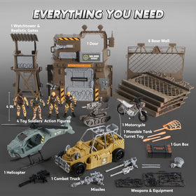 JOYIN military base watchtower gates: adds realism for battlefield scene-building.