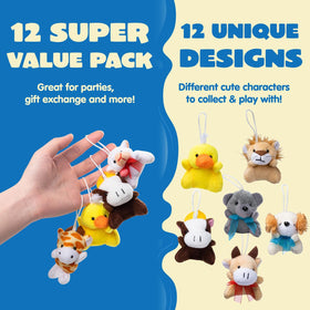 JOYIN mini animal plush with hanging loop, easy to attach to backpacks.