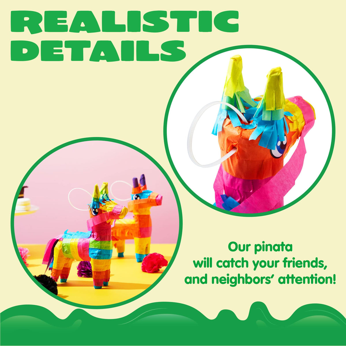 JOYIN mini donkey piñata 7x5 side view adds playful décor for parties.