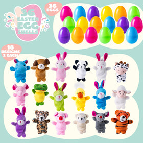 JOYIN mini plush animal puppets with bright colors for engaging play.