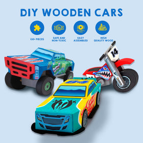 JOYIN monster truck kit build: rugged wooden toy promotes hands-on creativity and storytelling.