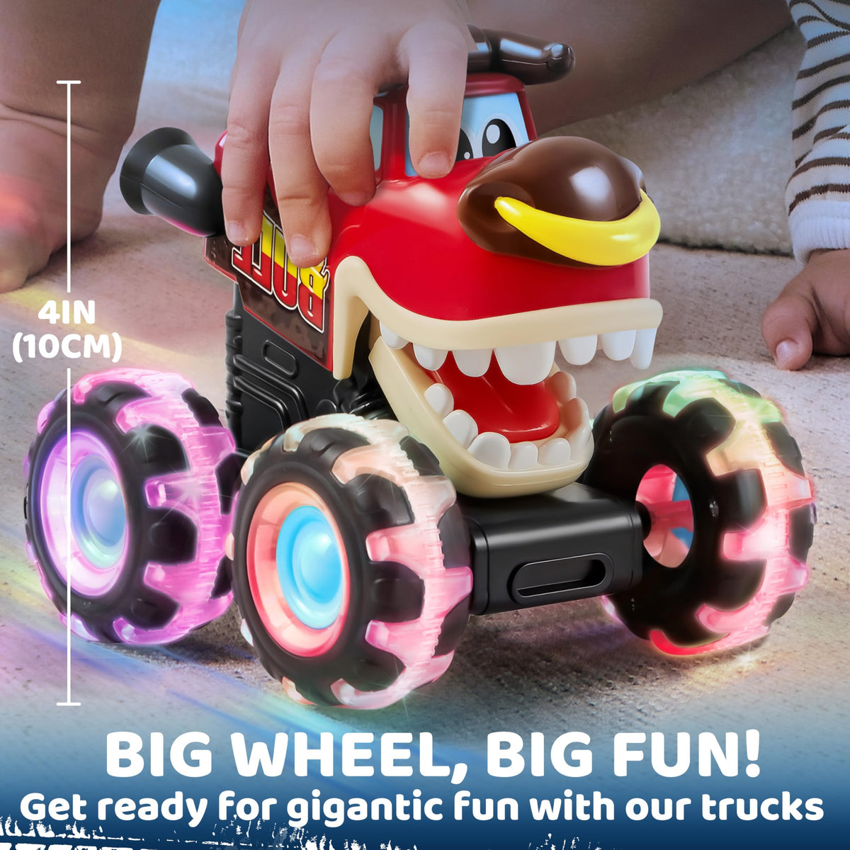 JOYIN Monster Truck Mouth-Chomp motion adds lively action during races.