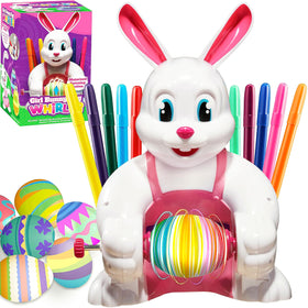 JOYIN pink bunny egg decorator spins eggs for hands-free decorating.