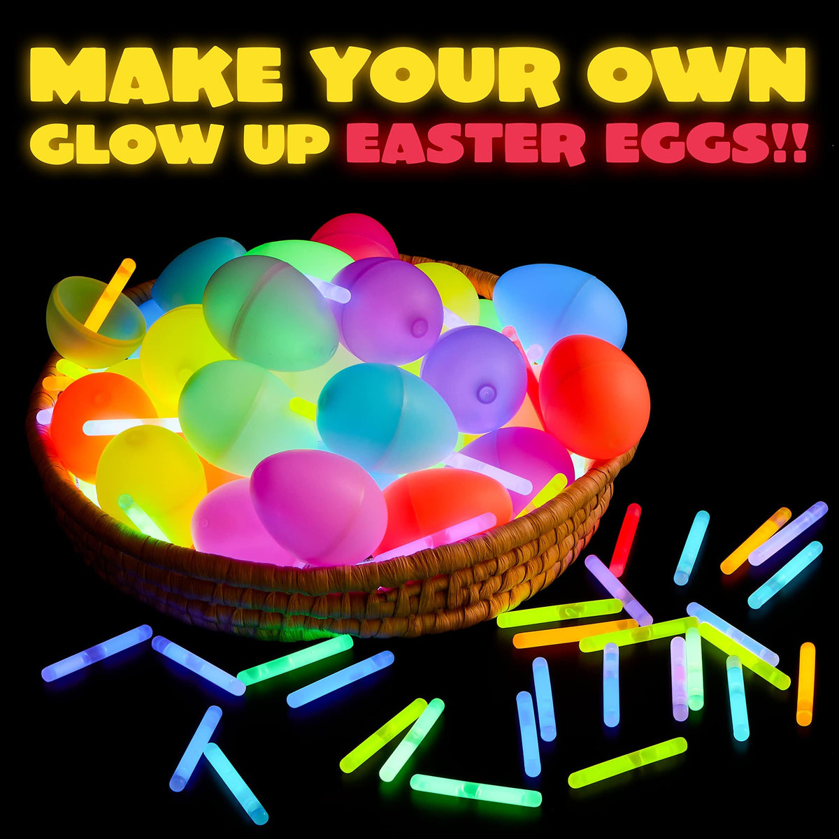 JOYIN multi-color glow sticks in red for night party glow.