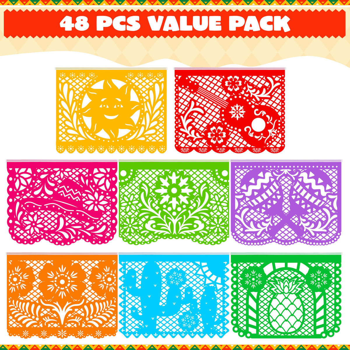 JOYIN multicolor paper pennants with eight designs brighten celebrations.