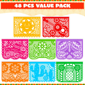 JOYIN multicolor paper pennants with eight designs brighten celebrations.