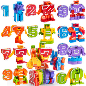 JOYIN number robot figures set for early math learning and imaginative play.