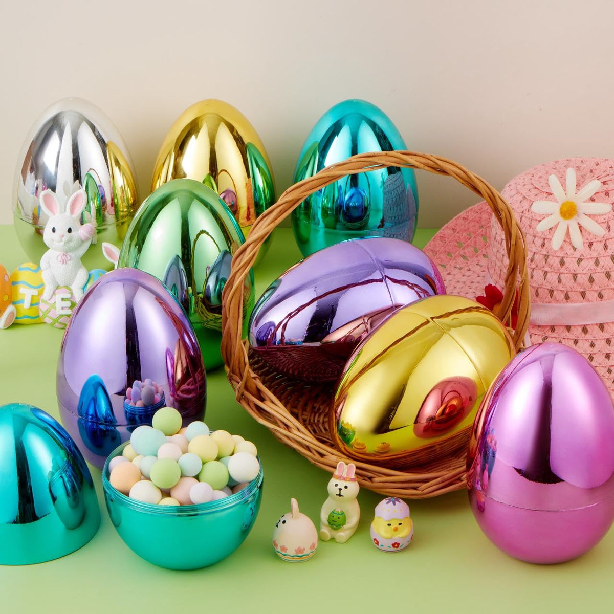 JOYIN packaging-ready jumbo eggs with bright metallic sheen
