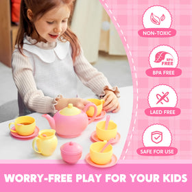 JOYIN pink tea set creamer for pouring pretend tea and fine motor practice.